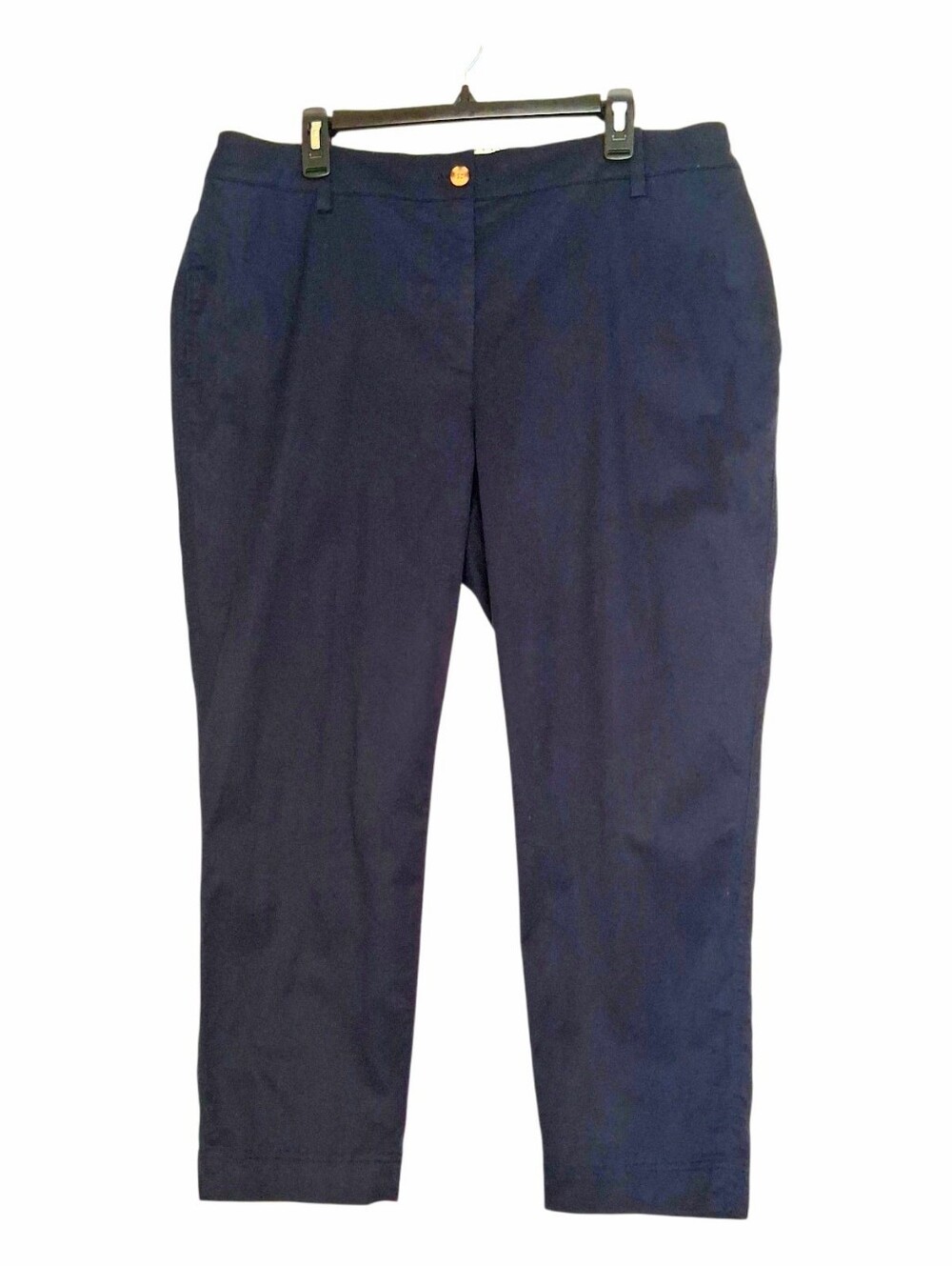 Talbots Perfect Crop Pant Navy Blue Stretch Chino Plus Sz 16W - Picture 2 of 12